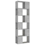 Book Cabinet Room Divider Concrete Grey 60x24x186 cm Engineered Wood 809102