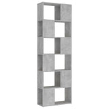 Book Cabinet Room Divider Concrete Grey 60x24x186 cm Engineered Wood 809102