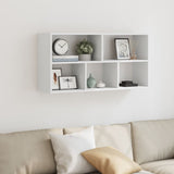 Wall Shelf White 100x25x50 cm Engineered Wood 853272