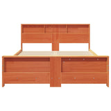 Bed Frame with Headboard Wax Brown 150 x 200 cm Engineered Wood 3394224