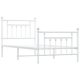 Metal Bed Frame without Mattress with Footboard White 80x200cm 353595