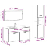3 Piece Bathroom Furniture Set Artisan Oak Engineered Wood 3328592