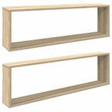 Wall Cube Shelf 2 pcs Sonoma Oak 100x15x30 cm Engineered Wood 807088