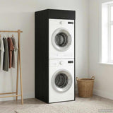 Wash Machine Cabinet with Storage Black Oak 67.5 x 68 x 200 cm 3422785
