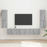 TV Cabinet Set Wall-mounted 4 pcs Grey Sonoma Engineered Wood 3409048