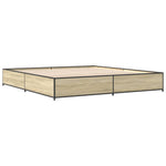 ZNTS Bed Frame Sonoma Oak 180x200 cm Super King Engineered Wood and Metal 3279828