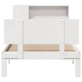 Bookcase Bed without Mattress White 75x190cm Small Single Solid Wood Pine 3322643