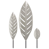 Garden Stake 3 pcs 116.5 x 35 x 3 cm Stainless Steel Silver 8013395