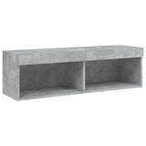 6 Piece TV Wall Units with LED Concrete Grey Engineered Wood 3216707