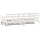 Daybed with Drawers without Mattress White 80x200 cm Solid Wood 3302141