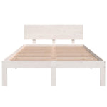 Bed Frame without Mattress White Solid Wood Pine 120x200cm 810491