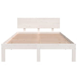 Bed Frame without Mattress White Solid Wood Pine 120x200cm 810491