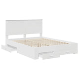Bed Frame with Headboard White 150 x 200 cm Engineered Wood 3411289