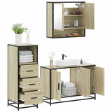 3 Piece Bathroom Furniture Set Sonoma Oak Engineered Wood 3301041