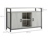 Modern Sideboard, Steel Frame Storage Cabinet with 2 Doors and Adjustable Shelves for Living Room, T3398P555935