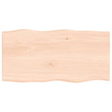 Table Top 80x40x2 cm Untreated Solid Wood Oak Live Edge 363872
