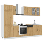 ZNTS 8 Piece Kitchen Cabinet Set Kalmar Artisan Oak Engineered Wood 3314810