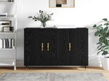 Sideboard Black Oak 90 x 34 x 80 cm Engineered Wood 879581