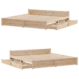 Bed Frame without Mattress 200x200 cm Solid Wood Pine 3301696
