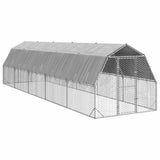 Chicken Run with Roof 2.5x10x2.25 m Galvanised Steel 3328524
