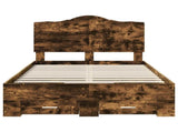 Bed Frame with Drawer Smoked Oak 120 x 190 cm Engineered Wood 3413634