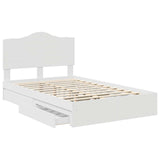 Storage Bed with Headboard White 135 x 190 cm Engineered Wood 3413513