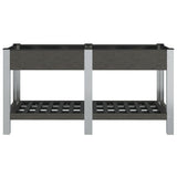 Garden Raised Bed with Shelf Grey 175x50x75 cm WPC 362572