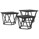 Coffee Table 3 pcs Black Oak Engineered Wood and Steel 868279