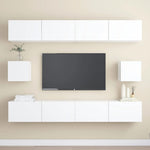 ZNTS 6 Piece TV Cabinet Set White Engineered Wood 3078684