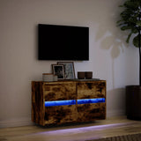 TV Wall Cabinet with LED Lights Smoked Oak 80x31x45 cm 852289