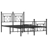 Metal Bed Frame without Mattress with Footboard Black 120x190cm 374354