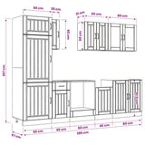 8 Piece Kitchen Cabinet Set "Lucca" High Gloss White Engineered Wood 3314803