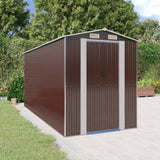 ZNTS Garden Shed Dark Brown 192x440x223 cm Galvanised Steel 3147463