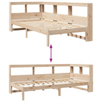 Bookcase Bed without Mattress 90x200 cm Solid Wood Pine 3324326