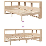 Bookcase Bed without Mattress 90x200 cm Solid Wood Pine 3324326