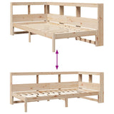 Bookcase Bed without Mattress 90x200 cm Solid Wood Pine 3324326