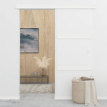 Sliding Door with Soft Stops ESG Glass and Aluminium 76x205 cm 288055