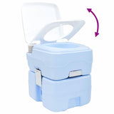Camping Toilet Manual Light Blue and White 41.5 x 36.5 x 42 cm 42001428