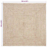 Area Rugs Natural and White 160 x 160 cm Jute 42010480