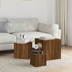 ZNTS Side Tables 3 pcs Brown Oak Engineered Wood 815989