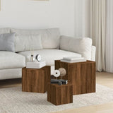 ZNTS Side Tables 3 pcs Brown Oak Engineered Wood 815989
