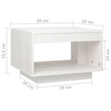 Coffee Table White 50x50x33.5 cm Solid Pinewood 808504