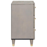 Bedside Cabinet Grey 50 x 33 x 62 cm Solid Mango Wood 4018781