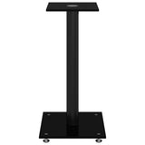 Speaker Stands 2 pcs Black Tempered Glass 1 Pillar Design 51808