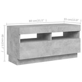 TV Cabinet with LED Lights Concrete Grey 180x35x40 cm 3081901