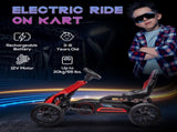 12V Electric Go Kart for Kids, Ride-On Racing Go Kart with Forward Reversing, Rechargeable Battery, T3398P348370
