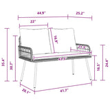Garden Bench with Cushion Nature 114 x 64 x 90cm Steel 4108262