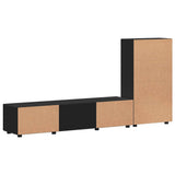 TV Cabinet Set with Drawer FLORIN 3 pcs Black Engineered Wood 3397935