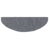 Stair Mats Self-adhesive 15 pcs 65x21x4 cm Light Grey Half Round Large 132699
