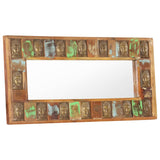 Mirror with Buddha Cladding 110x50 cm Solid Reclaimed Wood 321816